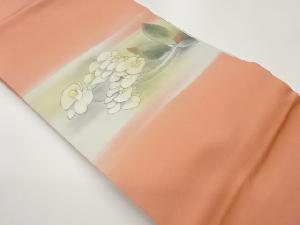 塩瀬手描き胡蝶蘭模様名古屋帯